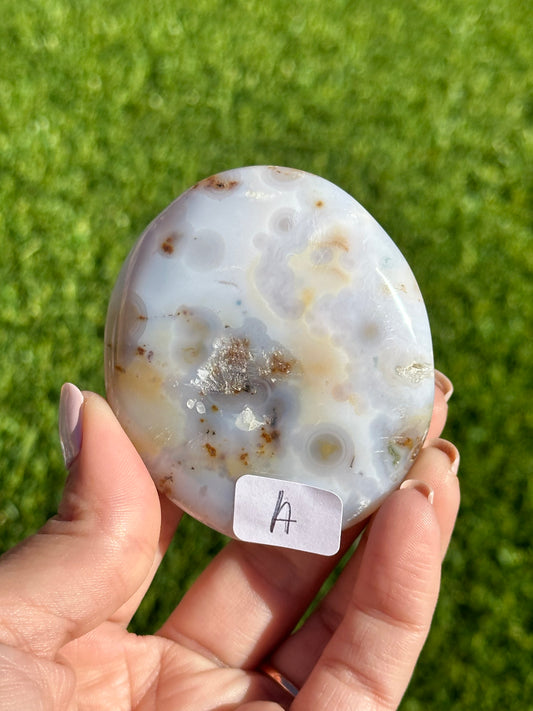 8th Vein Ocean Jasper Palm Stones