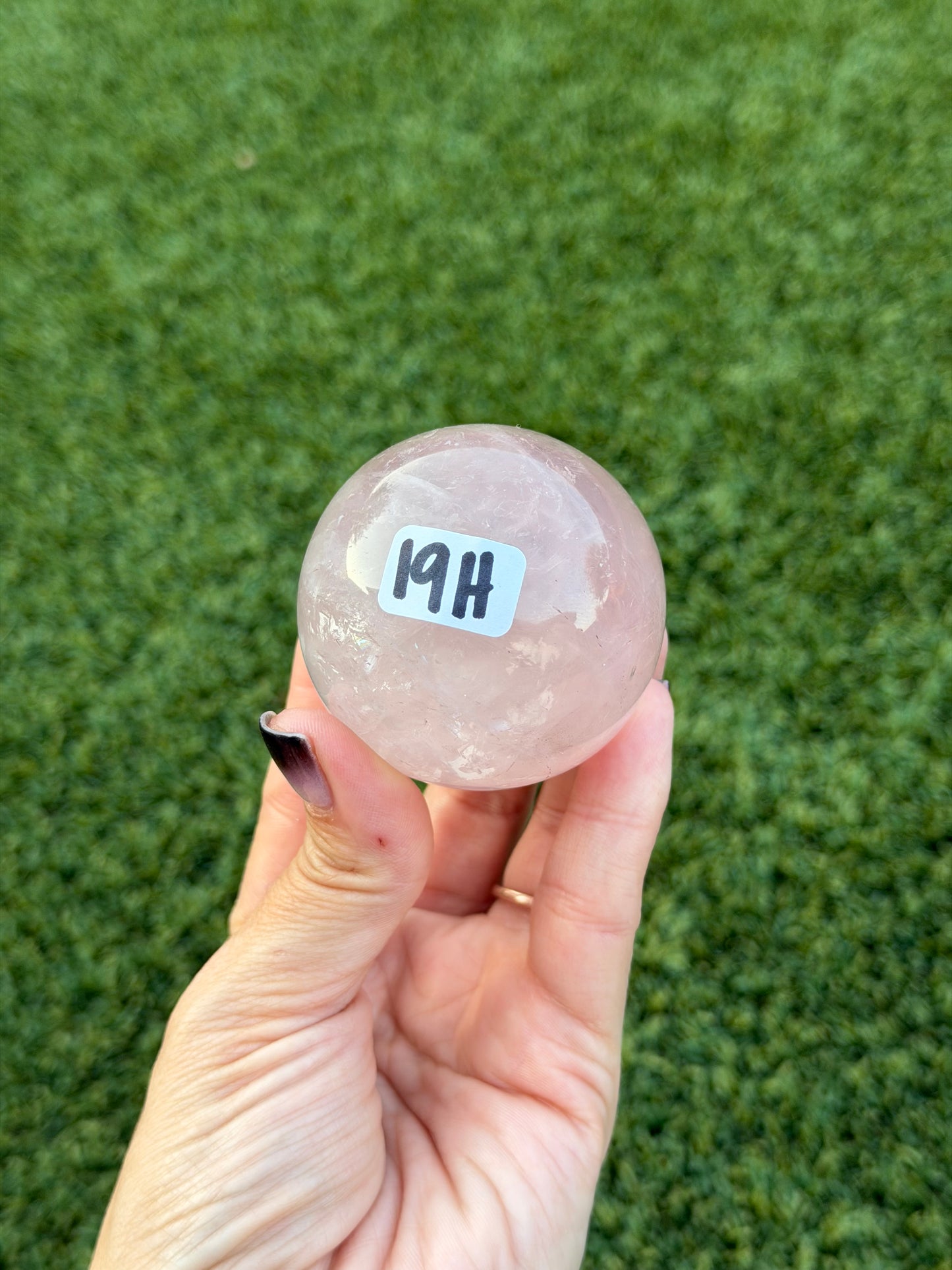 Star rose quartz spheres