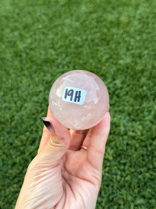 Star rose quartz spheres