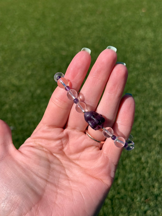 8mm Fluorite Bunny Bracelets