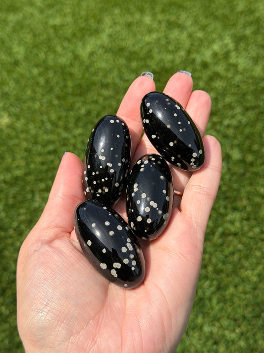 Snowflake Obsidian Shivas and Palm Stones