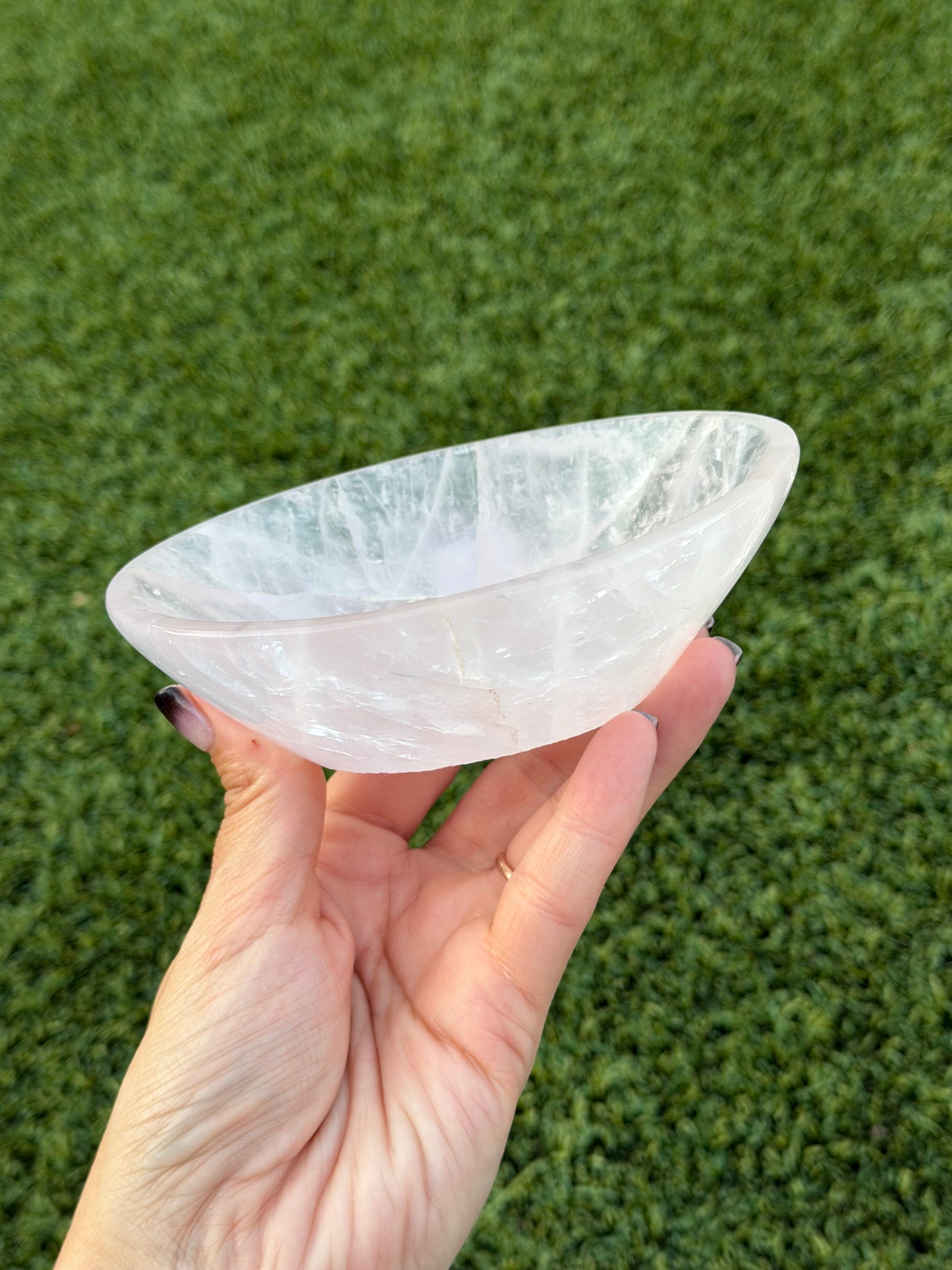 Rose quartz bowl