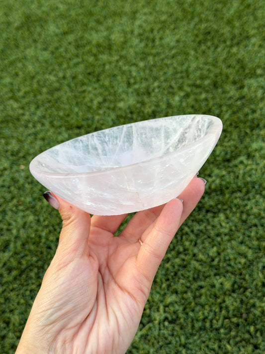 Rose quartz bowl