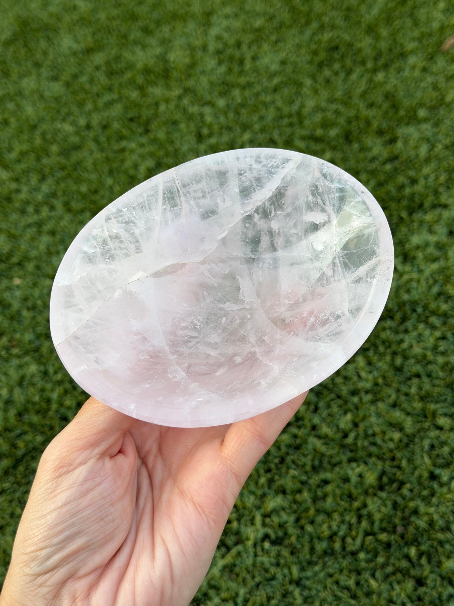 Rose quartz bowl