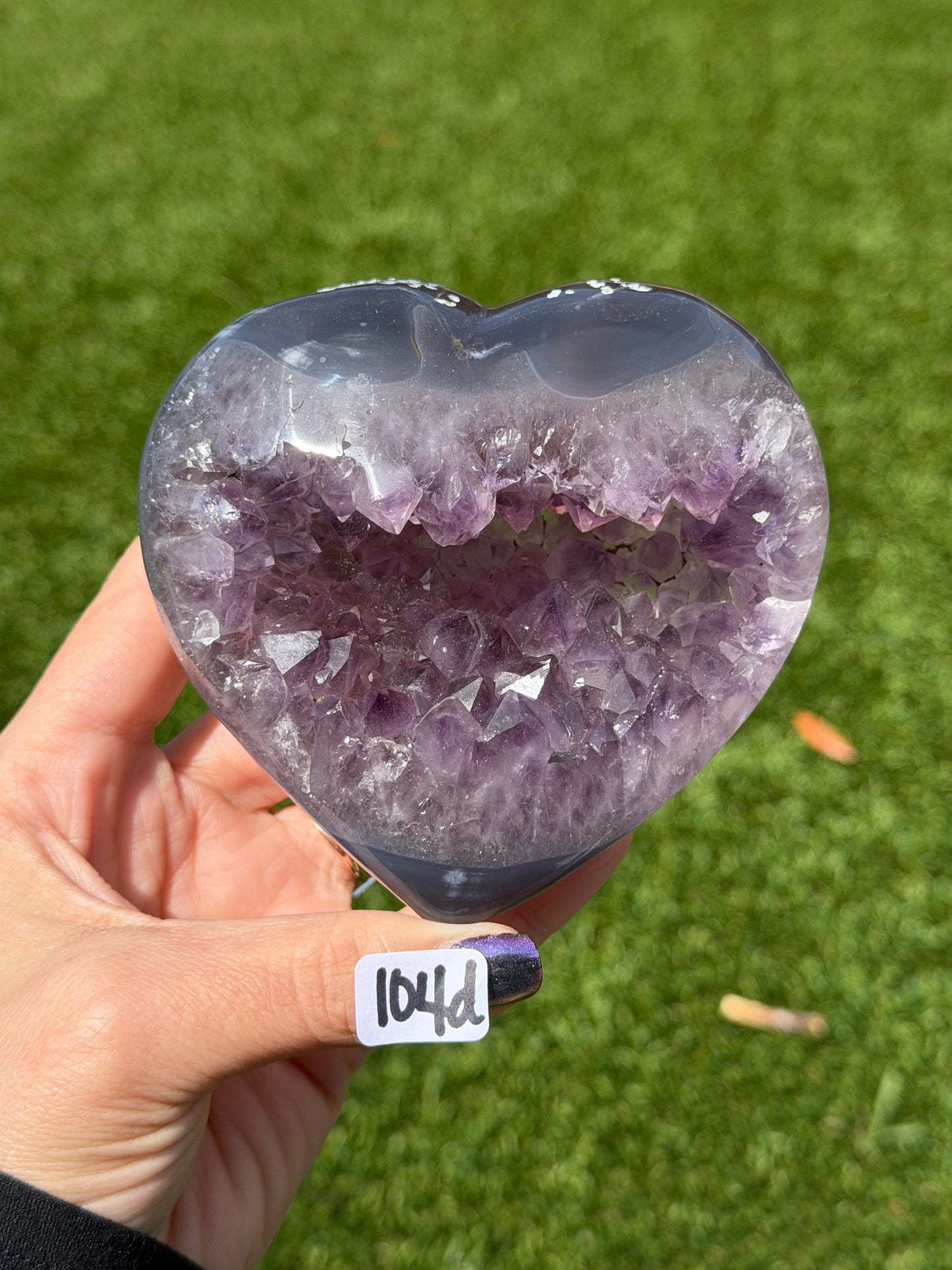Rainbow Amethyst Heart - Uruguay