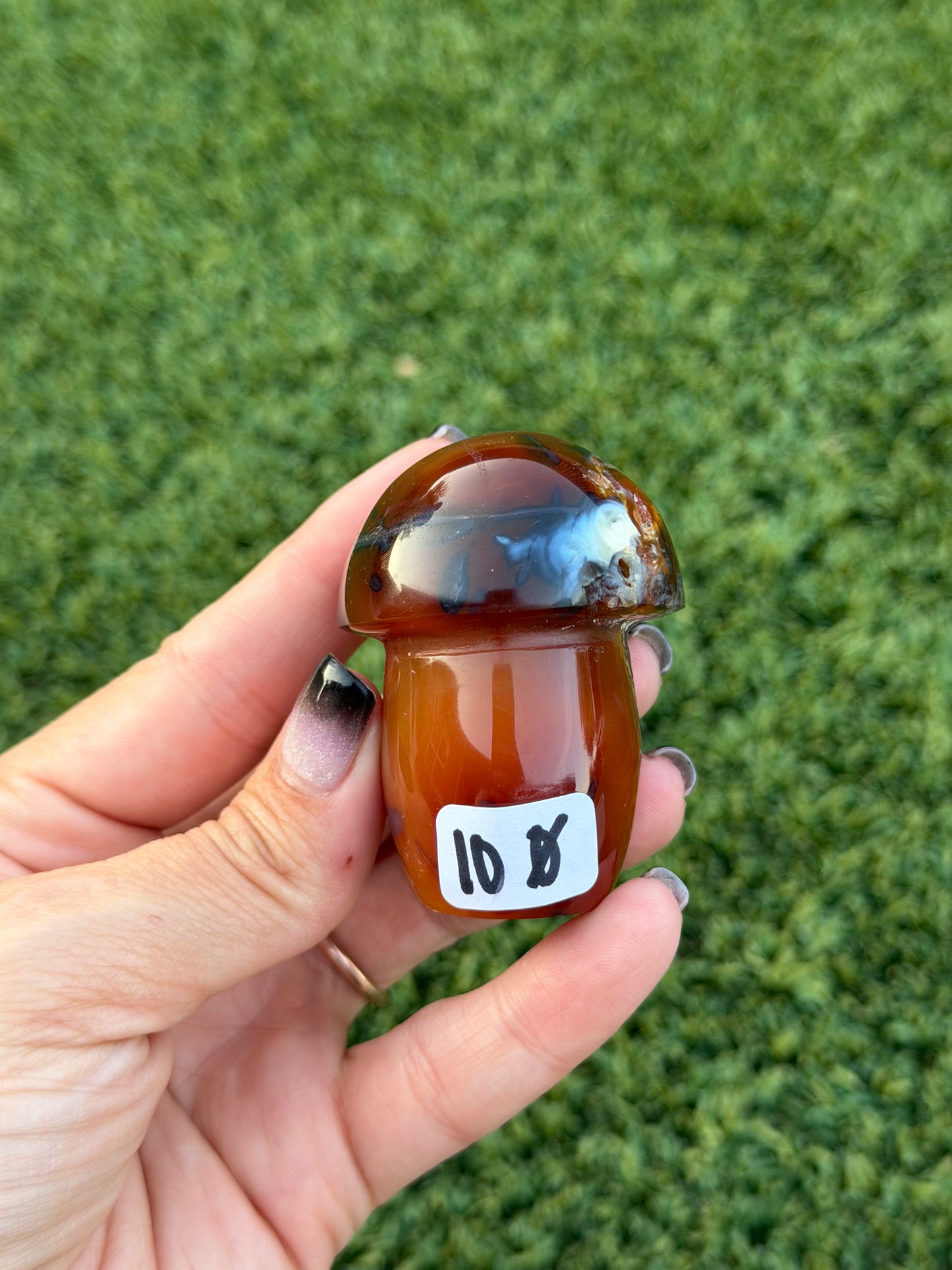 Carnelian x orca agate mushrooms